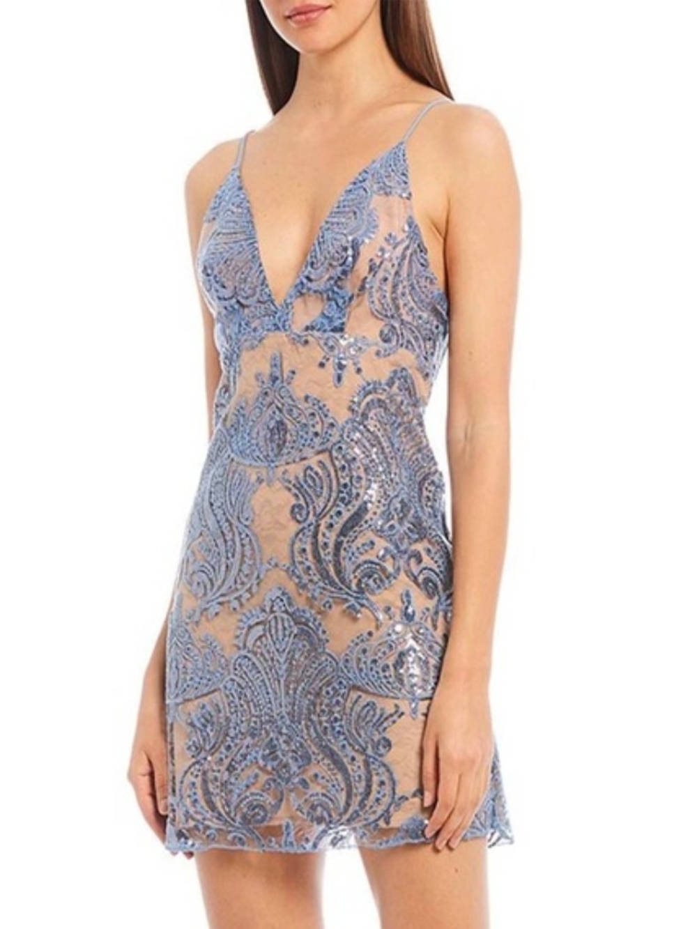 Free People Night Shimmers Mini Dress Sz 8